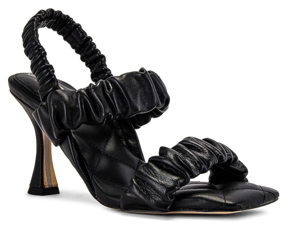 Sam Edelman Marlena Women's Sandals Ruched Slingback Black Leather Size 5